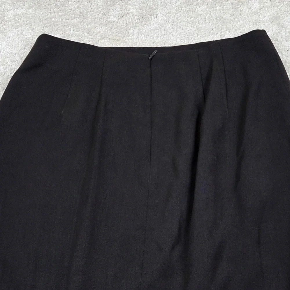 Black Wool Blend Pencil Skirt Size 10 Dana Buchman High Waist Pockets  24